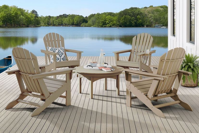 Addy Brown 4 Pc Outdoor Adirondack Chat Set