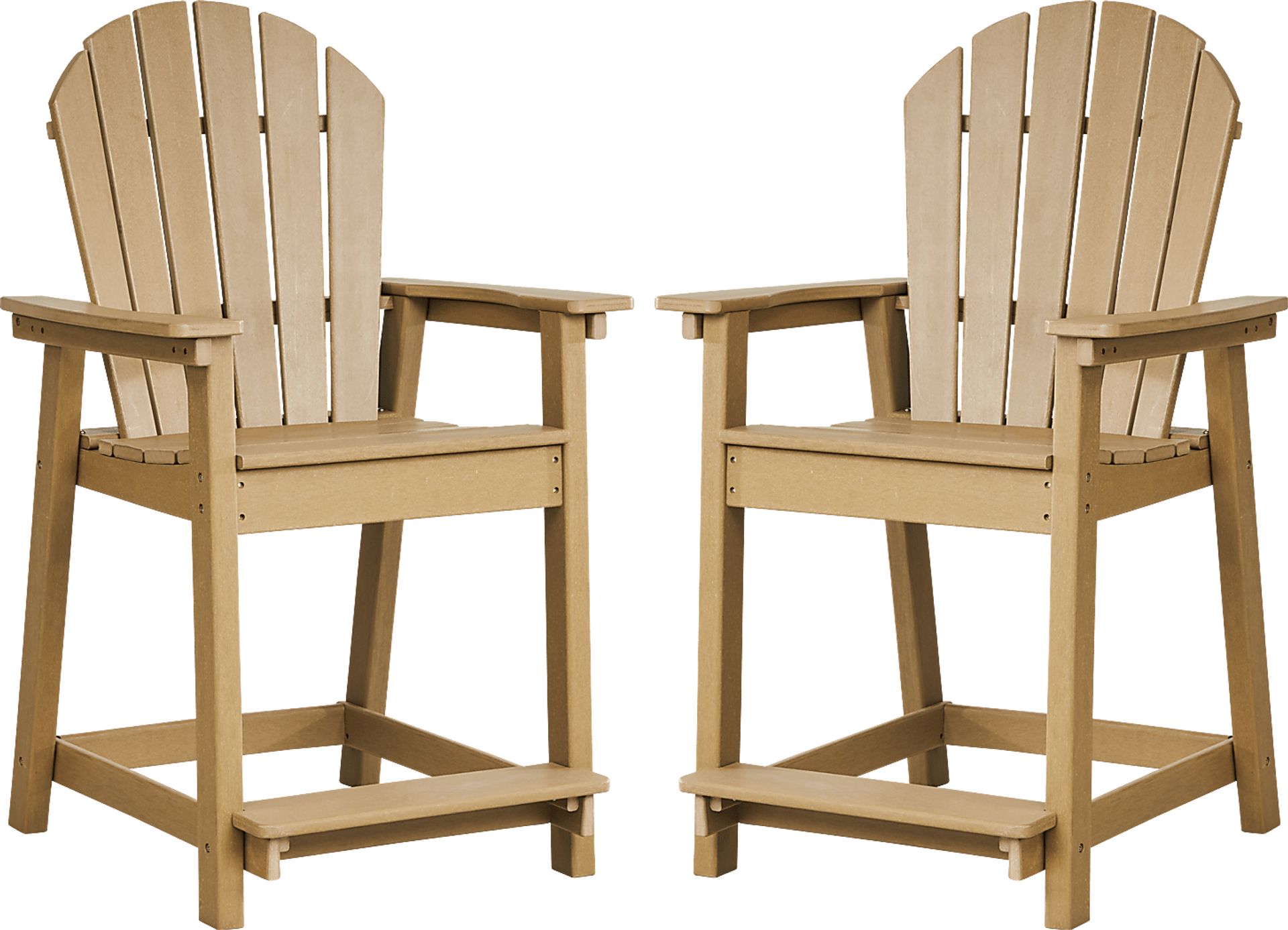 Addy Brown Outdoor Balcony Adirondack Stool, Set of 2 - Image 1