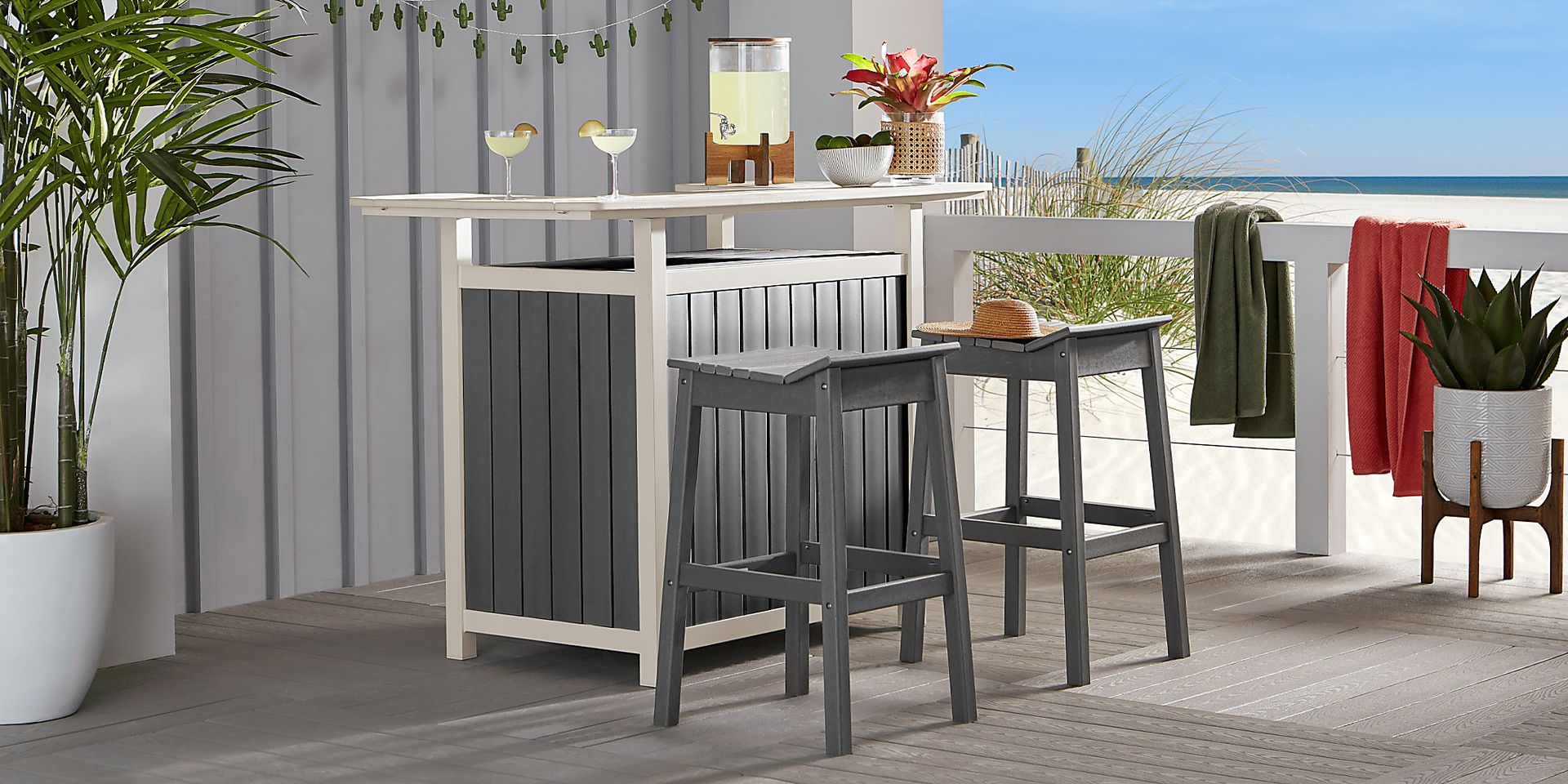 Addy Gray Outdoor Bar Table - Image 2