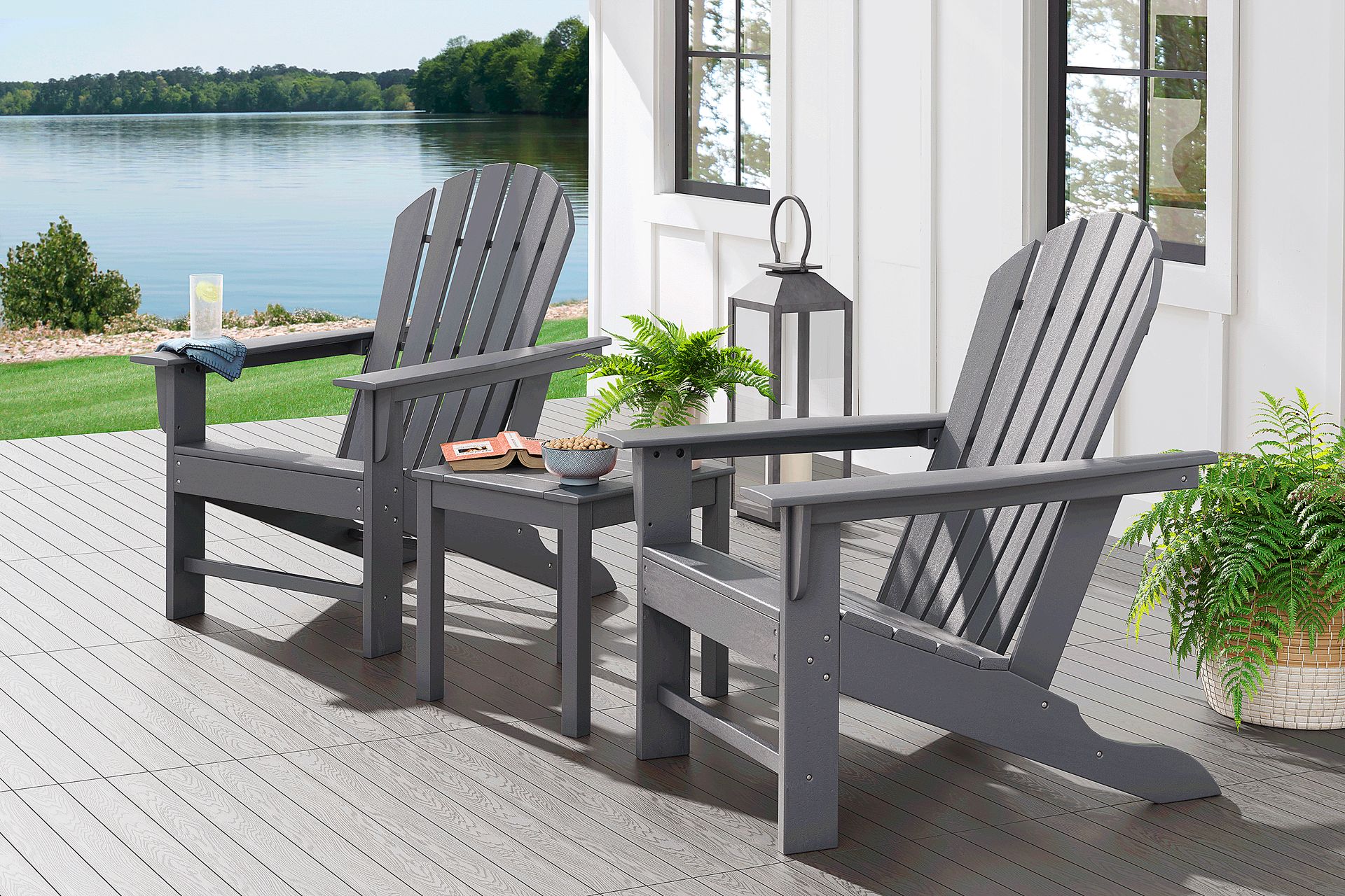 Addy Gray 3 Pc Outdoor Seating Set - Image 1