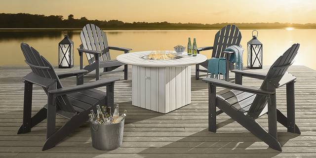 Addy Gray 5 Pc Fire Pit Seating Set - Thumbnail - Image 1