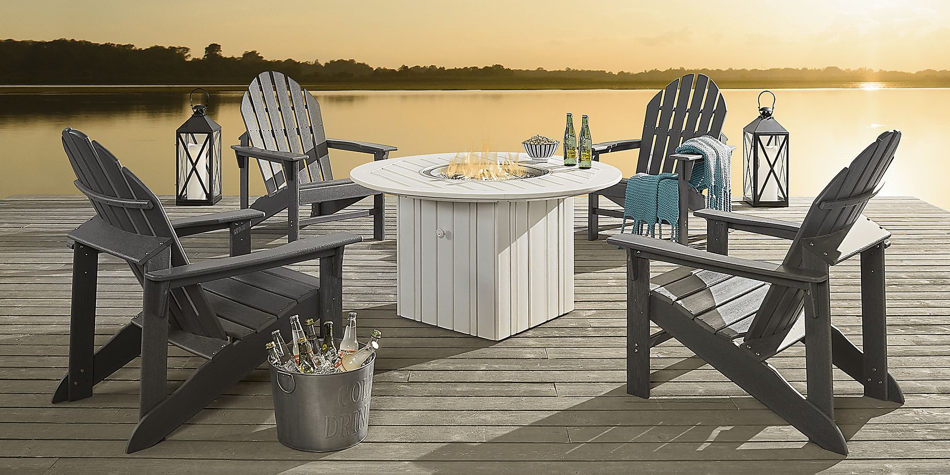 Addy Gray 5 Pc Fire Pit Seating Set - Image 1