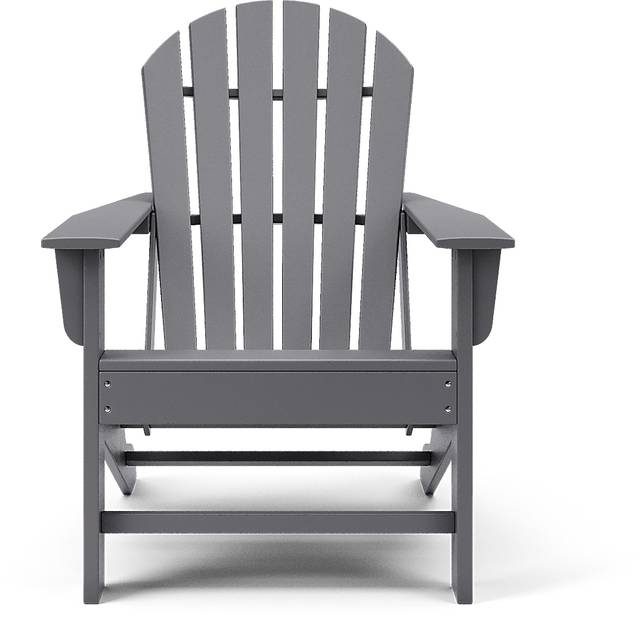 Addy Gray Outdoor Adirondack Chair, Set of 2 - Thumbnail - Image 2