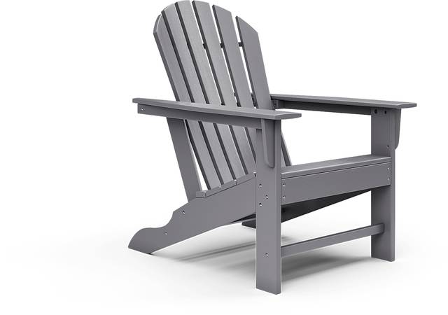 Addy Gray Outdoor Adirondack Chair, Set of 2 - Thumbnail - Image 3