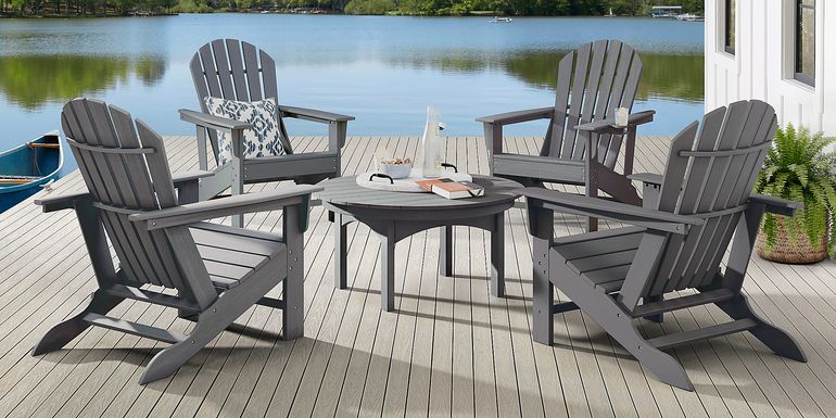 Addy Gray Outdoor Adirondack Chair, Set of 4