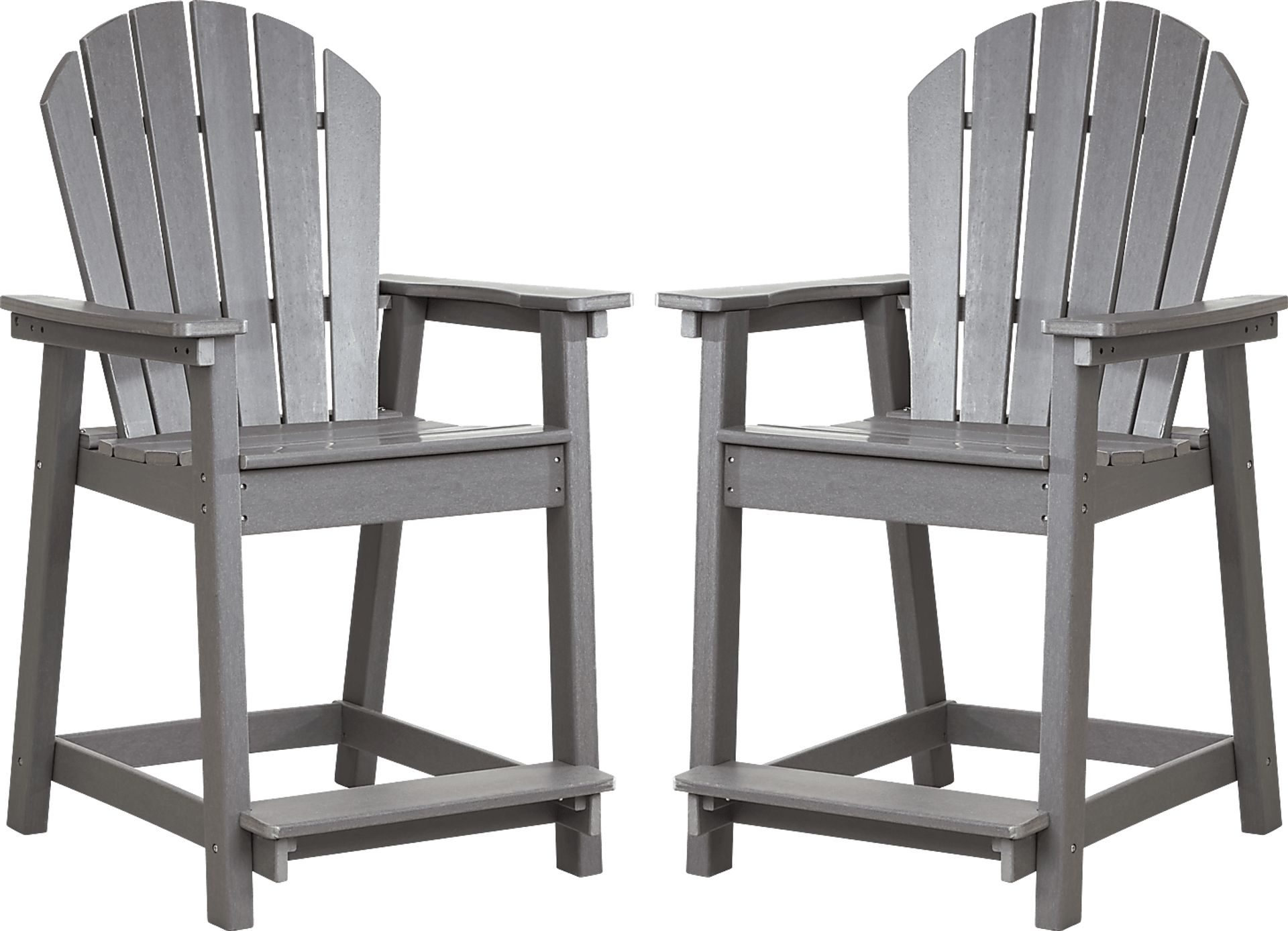 Addy Gray Outdoor Balcony Adirondack Stool, Set of 2 - Image 1