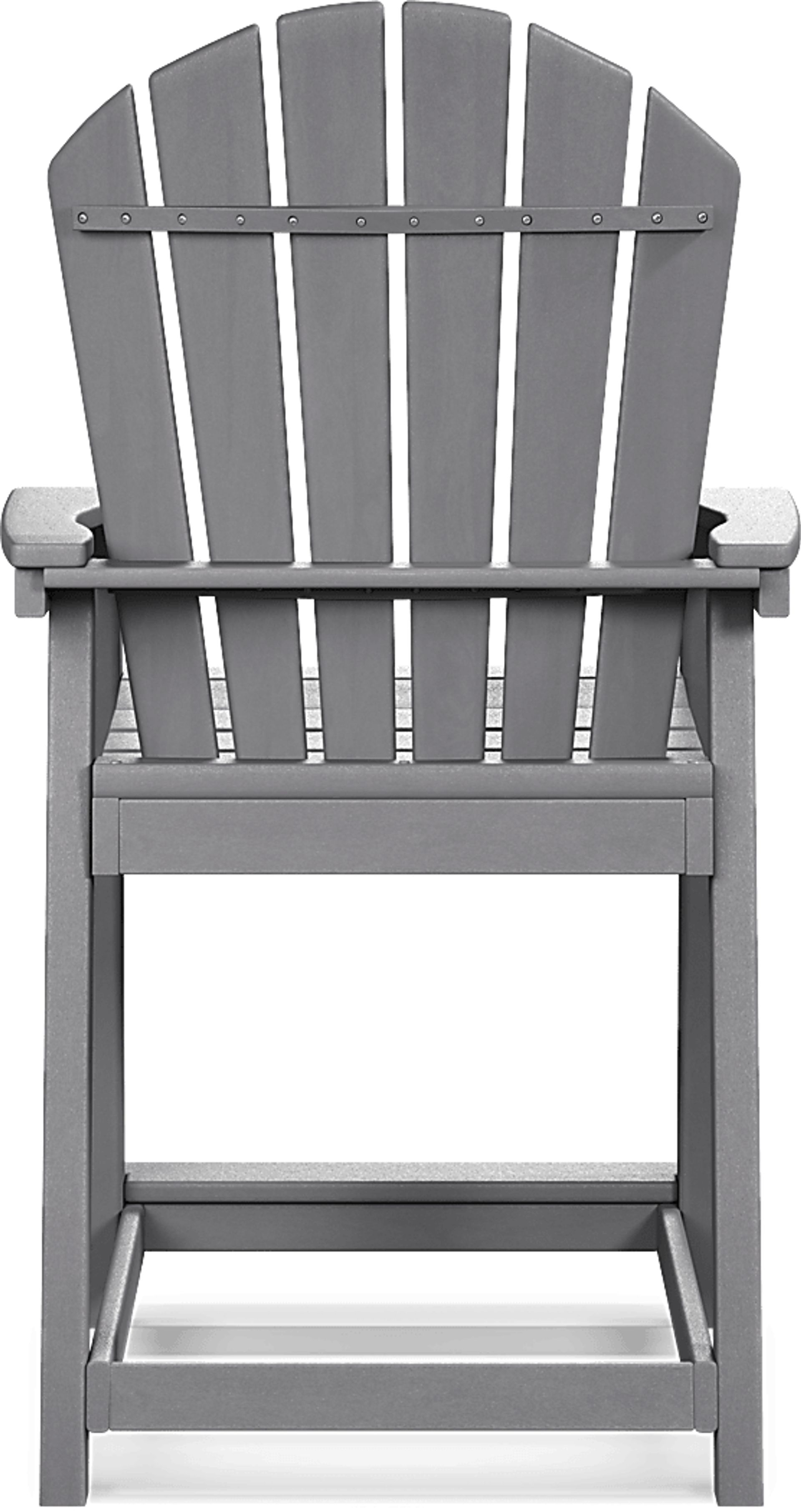 Addy Gray Outdoor Balcony Adirondack Stool - Image 4