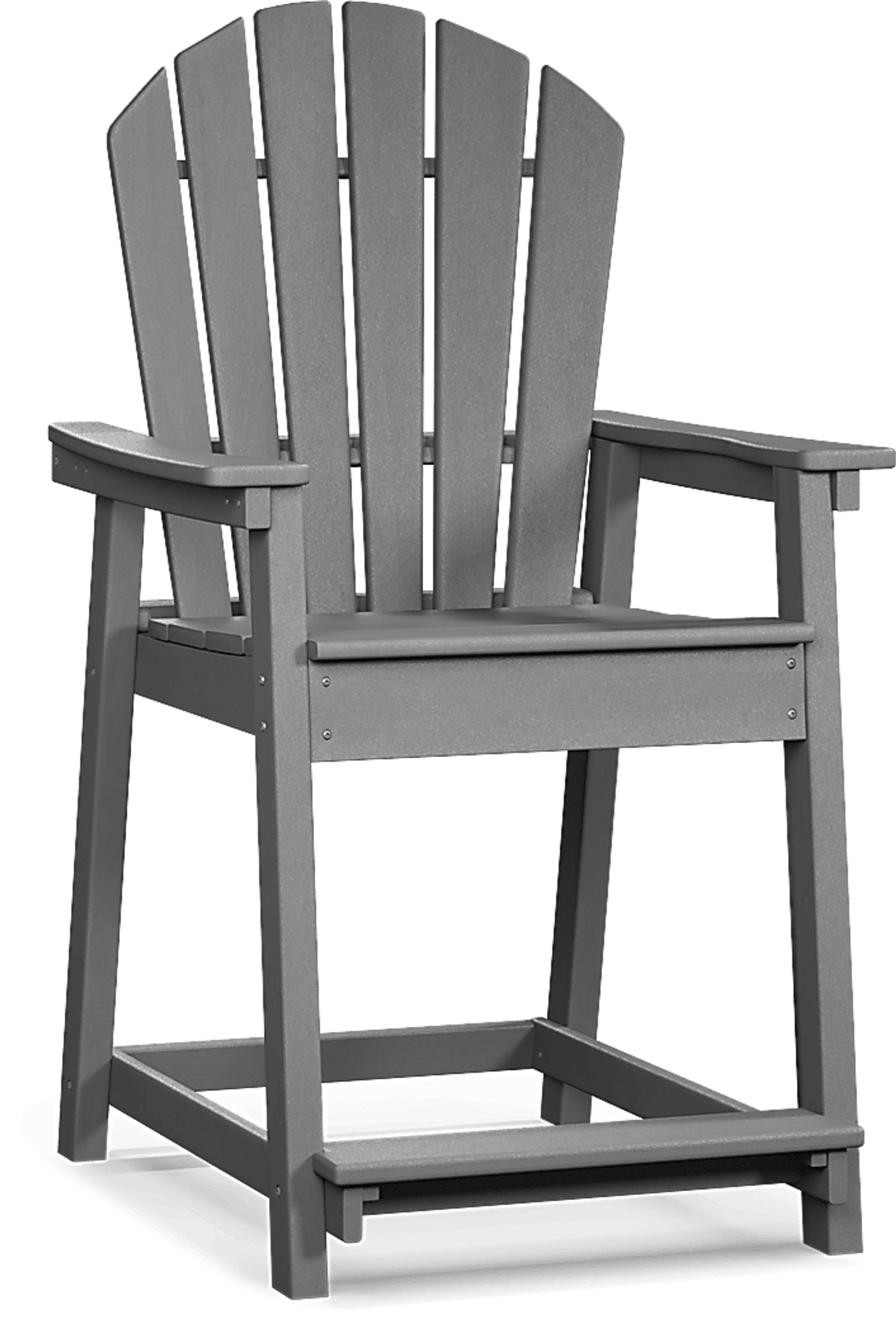 Addy Gray Outdoor Balcony Adirondack Stool - Image 1
