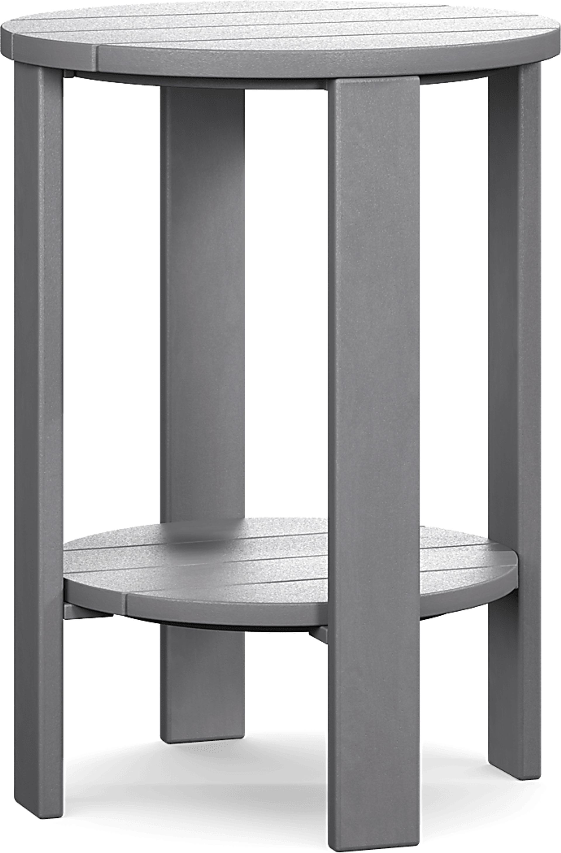 Addy Gray Outdoor Balcony Side Table - Image 1