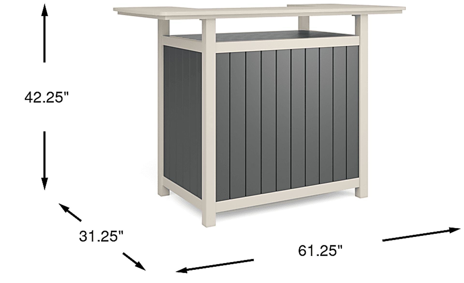 Addy Gray White Synthetic Fabric Outdoor Bar Table | Rooms to Go
