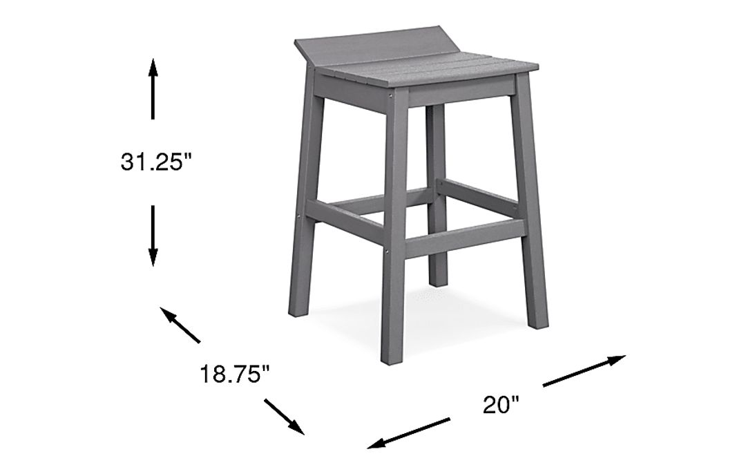 Addy Gray Outdoor Barstool