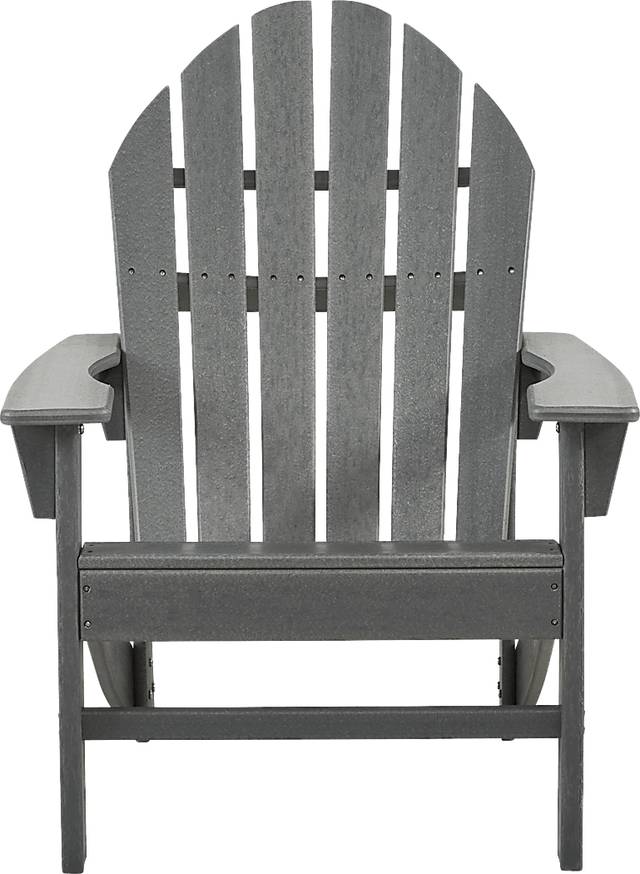 Addy Gray Outdoor Adirondack Chair - Thumbnail - Image 2
