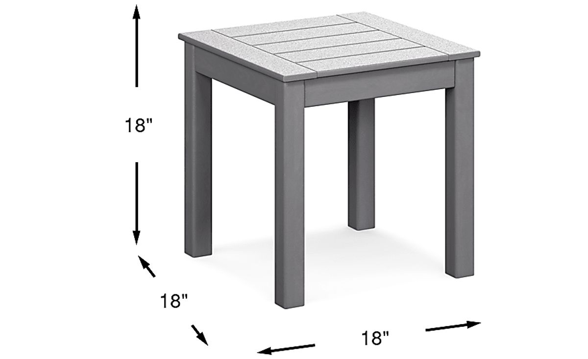 Addy Gray Synthetic Fabric Outdoor End Table | Rooms to Go