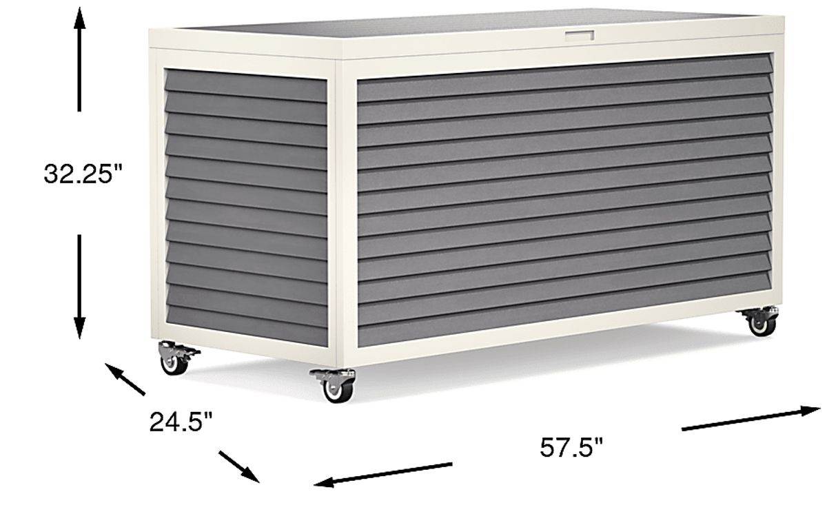Addy Gray Synthetic Fabric Outdoor Storage Box | Rooms to Go