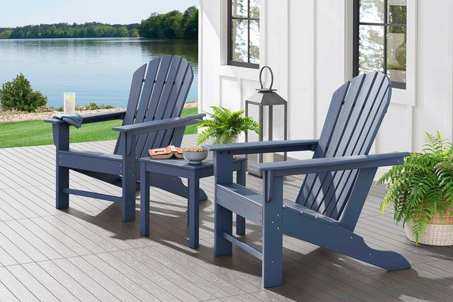 Addy Navy 3 Pc Outdoor Seating Set - Thumbnail - Image 1