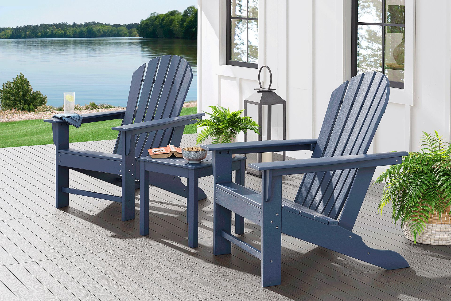 Addy Navy 3 Pc Outdoor Seating Set - Image 1
