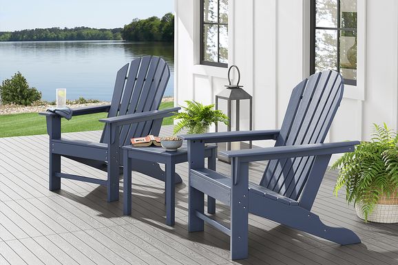 Addy Navy Outdoor Adirondack Chair, Set of 2