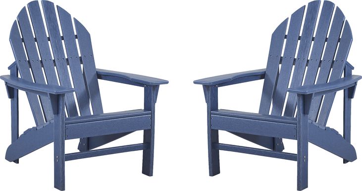 Addy Navy Outdoor Adirondack Chair, Set of 2