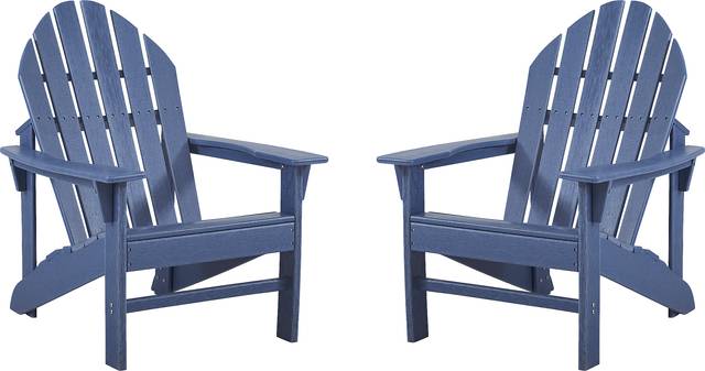 Addy Navy Outdoor Adirondack Chair, Set of 2 - Thumbnail - Image 1