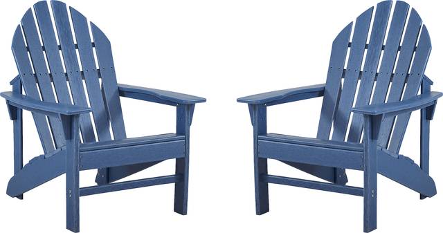 Addy Navy Outdoor Adirondack Chair, Set of 2 - Thumbnail - Image 1