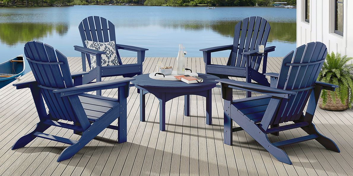 Navy blue discount adirondack chairs plastic