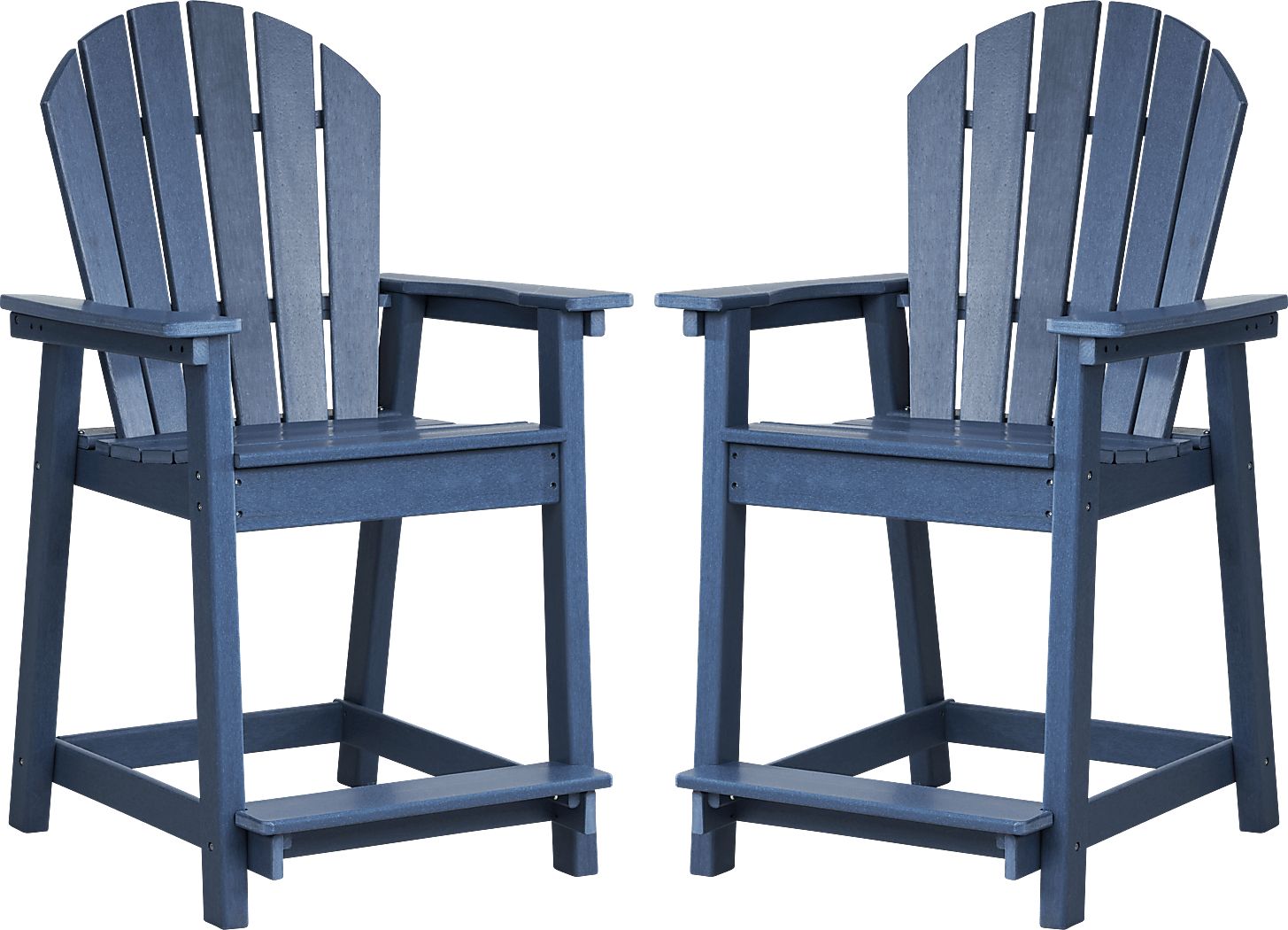 Addy Navy Outdoor Balcony Adirondack Stool, Set of 2