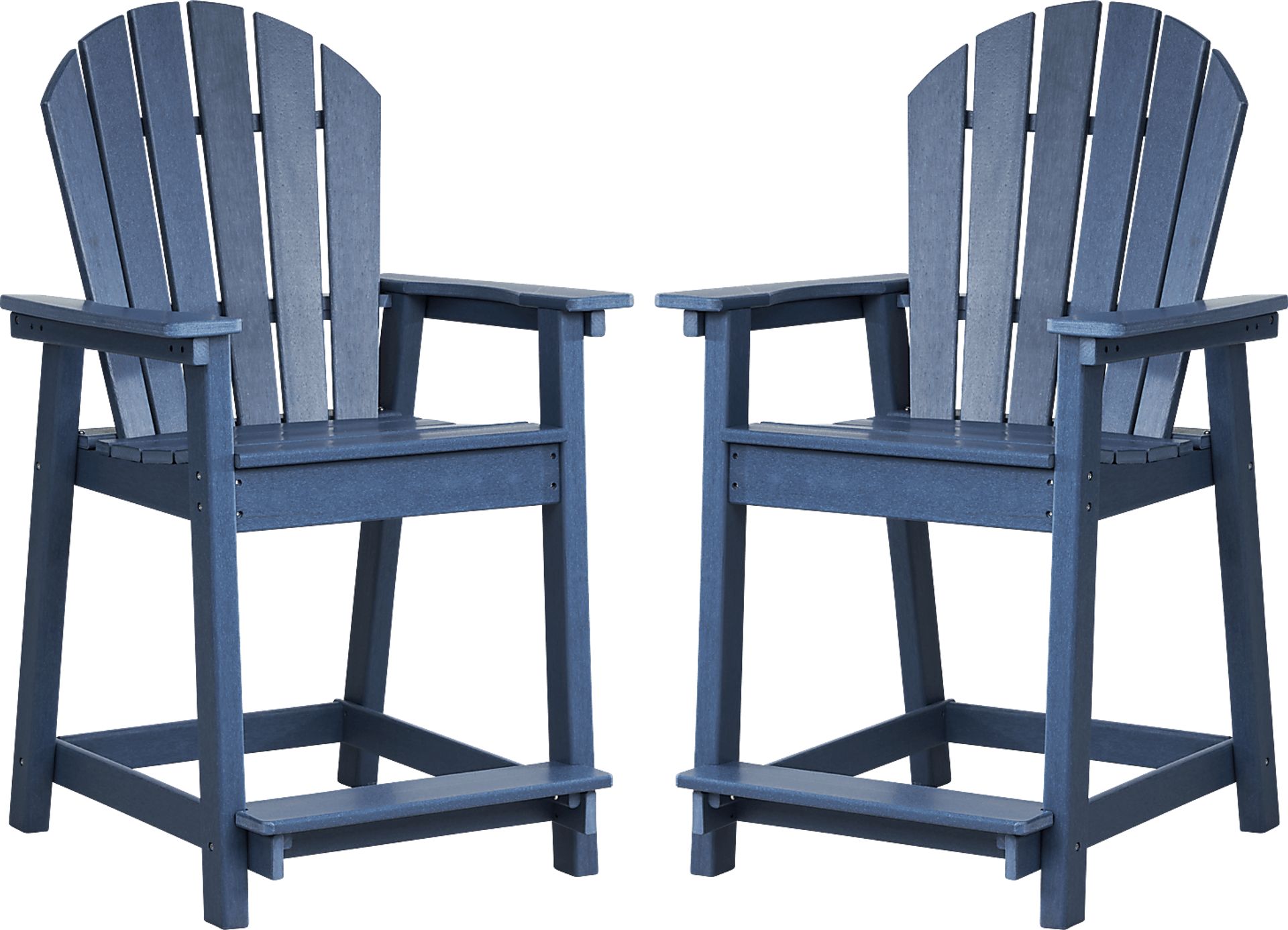 Addy Navy Outdoor Balcony Adirondack Stool, Set of 2 - Image 1