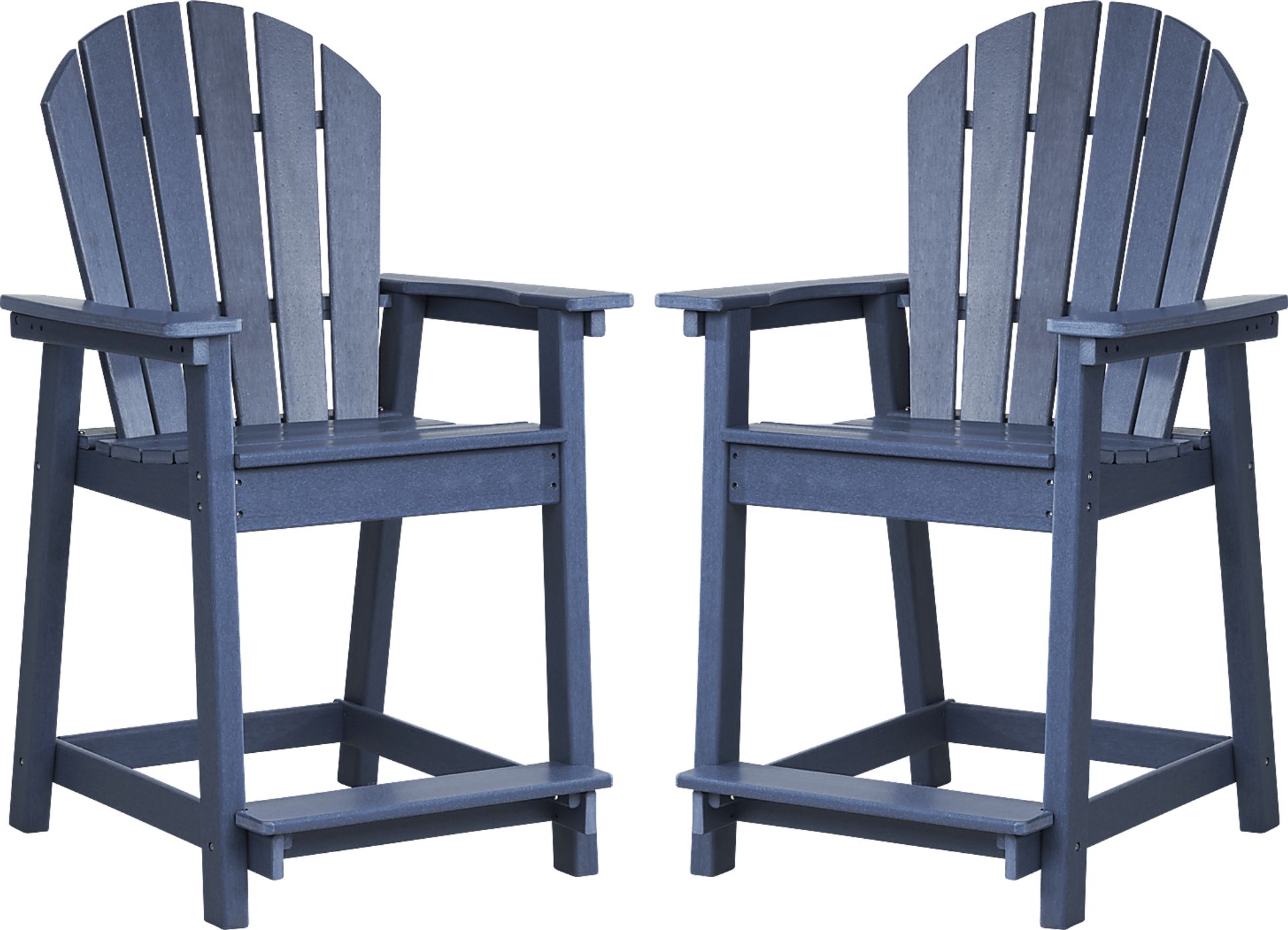 Addy Navy Outdoor Balcony Adirondack Stool, Set of 2 - Image 1