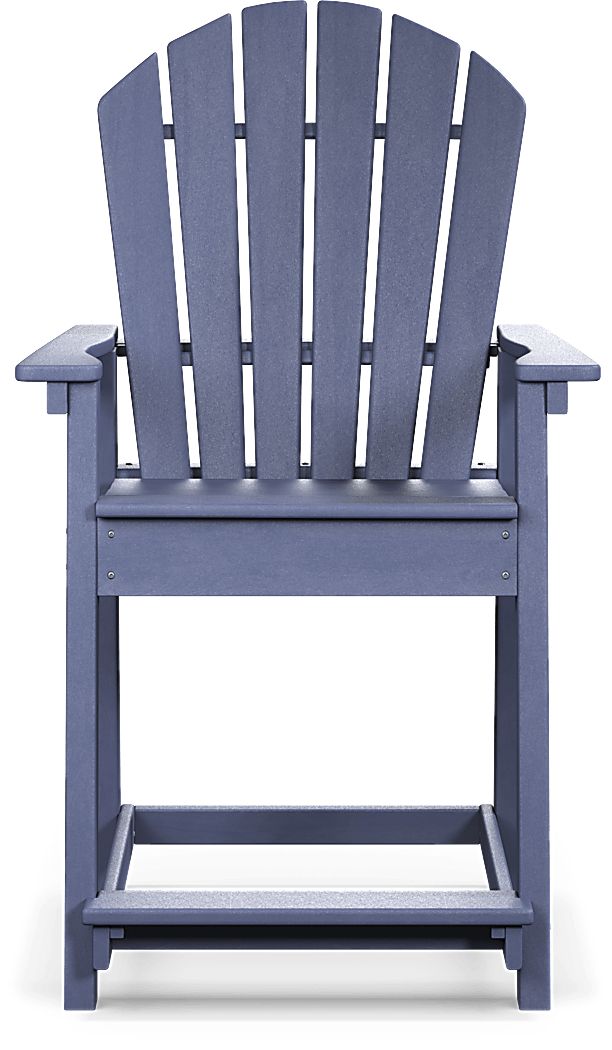 Addy Navy Outdoor Balcony Adirondack Stool - Thumbnail 2