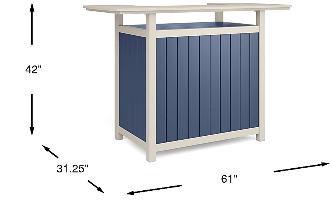 Addy Navy Outdoor Bar Table
