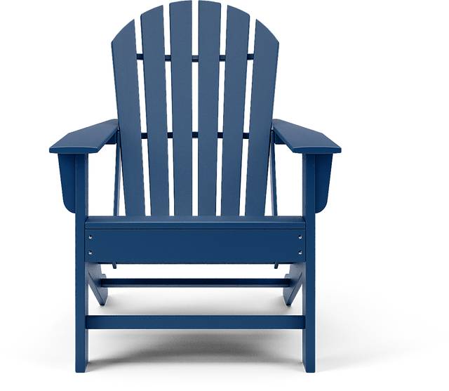 Addy Navy Outdoor Adirondack Chair - Thumbnail - Image 2