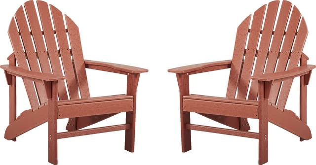 Addy Red Outdoor Adirondack Chair, Set of 2 - Thumbnail - Image 1