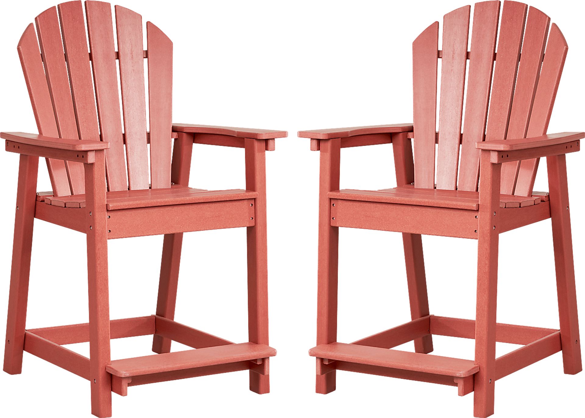 Addy Red Outdoor Balcony Adirondack Stool, Set of 2 - Image 1