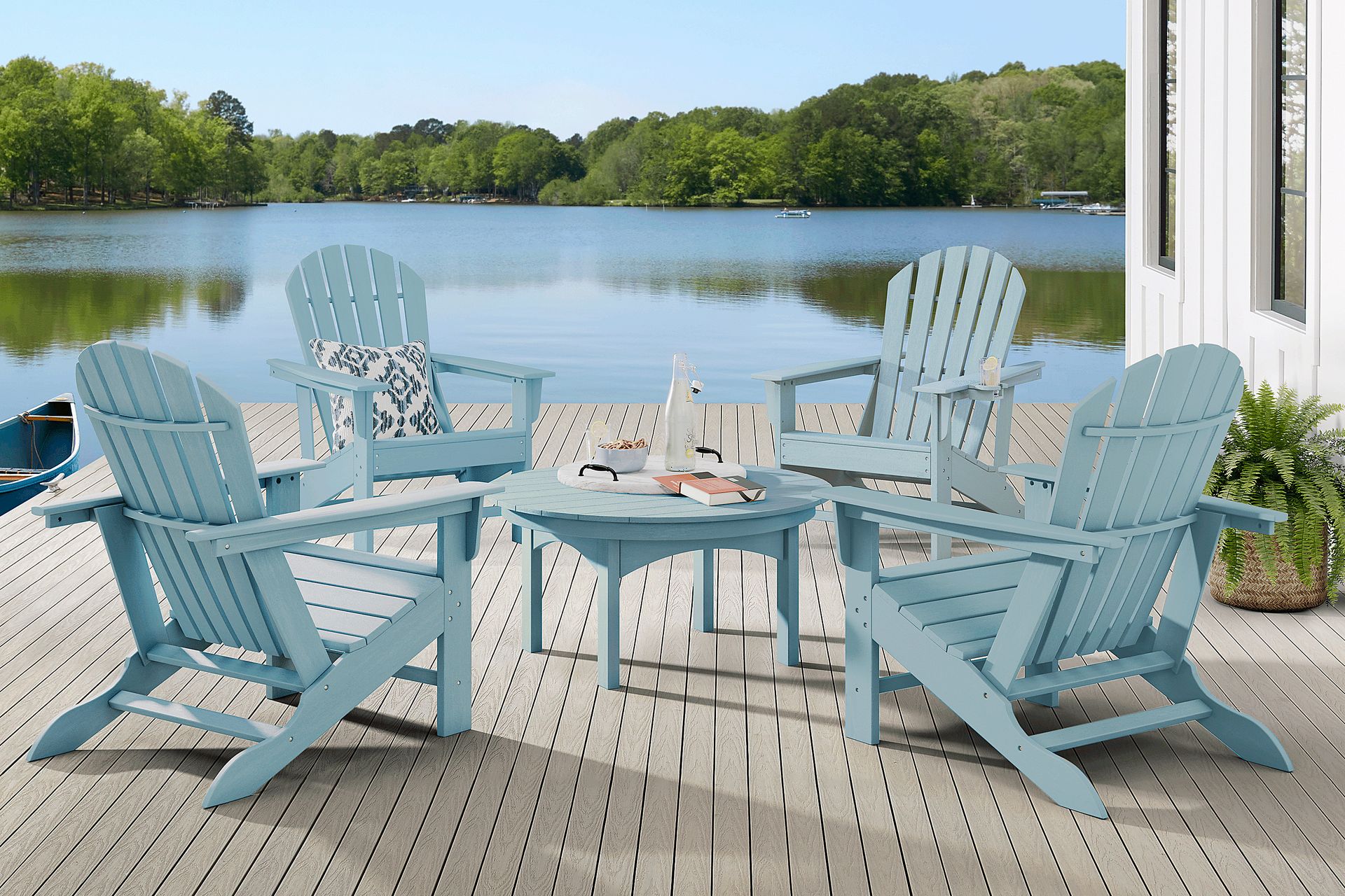 Addy Sky Outdoor Adirondack Chair, Set of 4 - Image 1