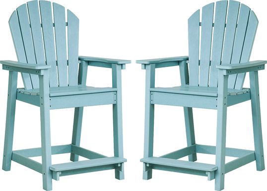 Addy Sky Outdoor Balcony Adirondack Stool, Set of 2