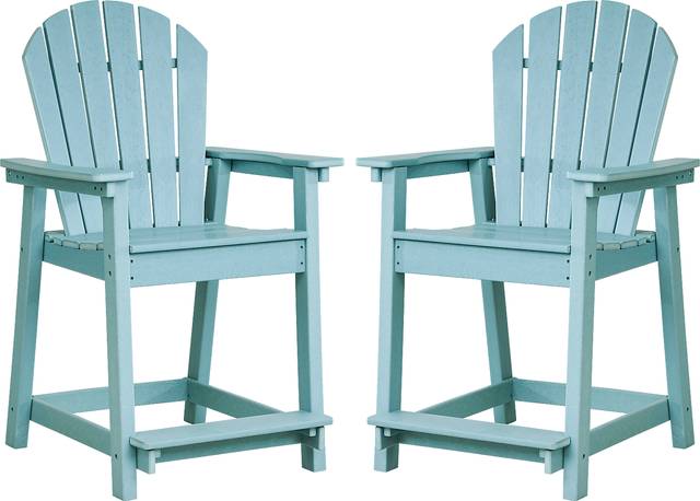 Addy Sky Outdoor Balcony Adirondack Stool, Set of 2 - Thumbnail - Image 1