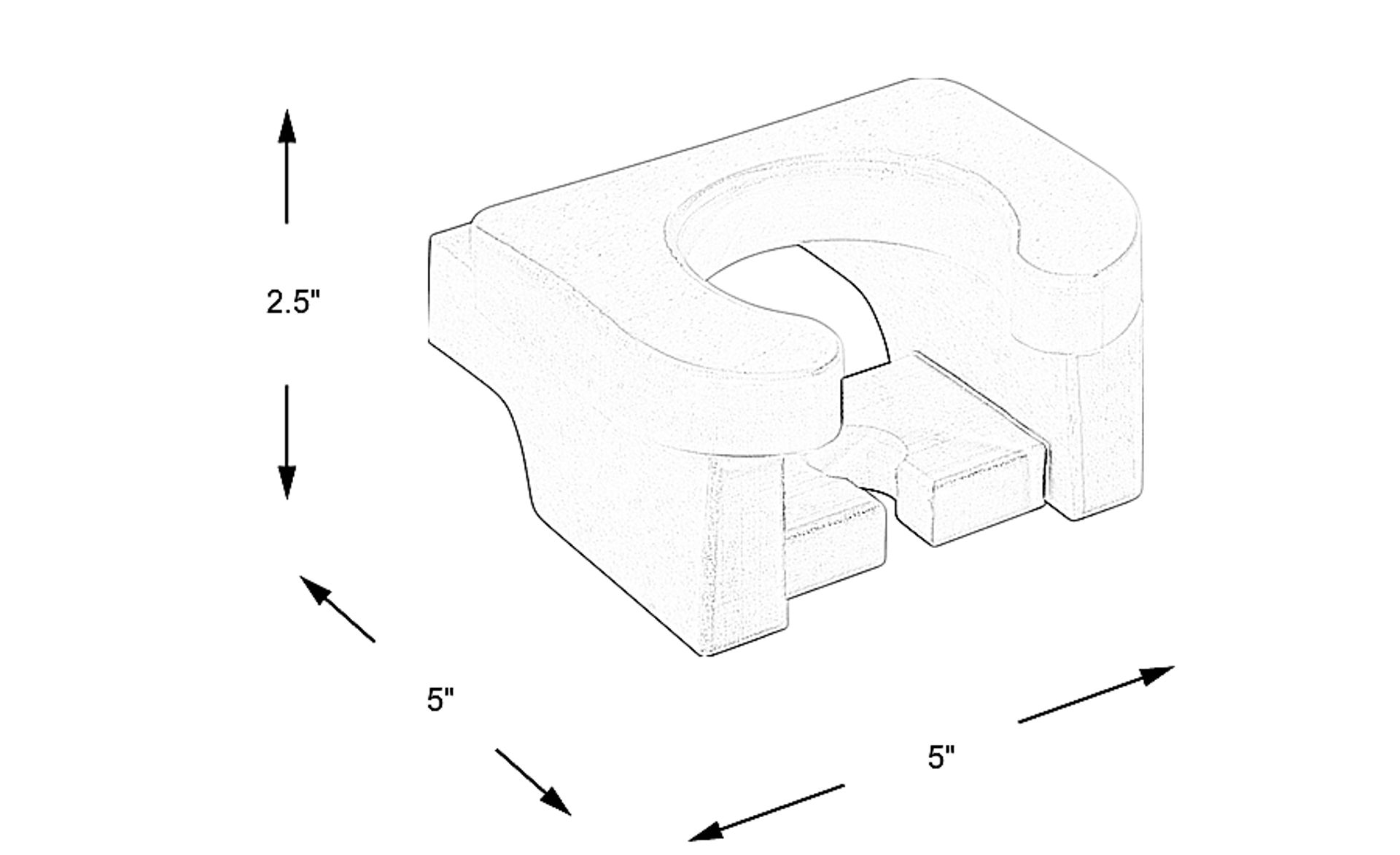 Dimension Image. Please refer to the Dimension Tab on this page for dimension details.