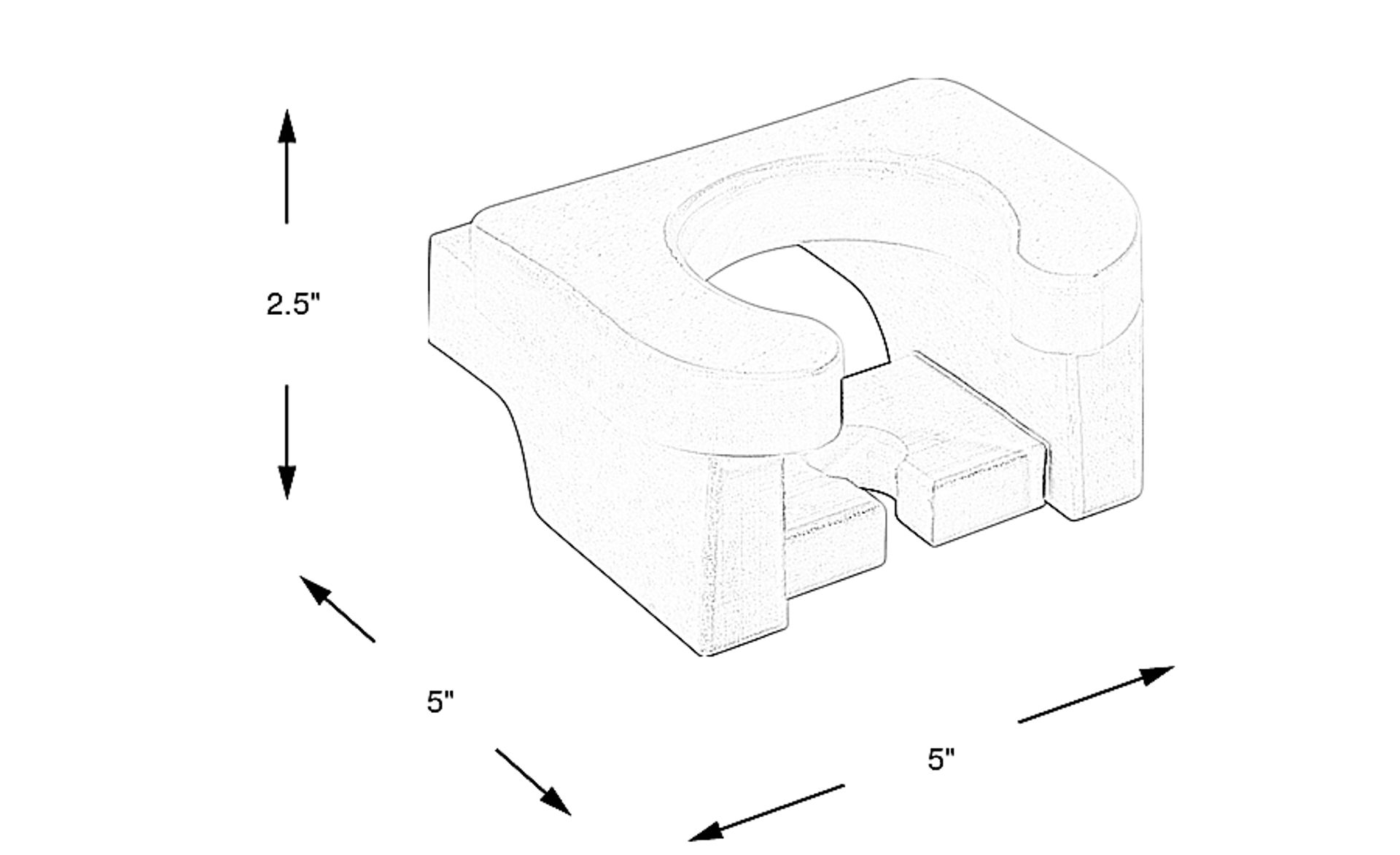 Dimension Image. Please refer to the Dimension Tab on this page for dimension details.