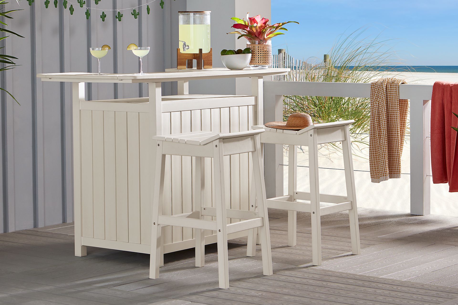 Addy White Outdoor Bar Table - Image 2