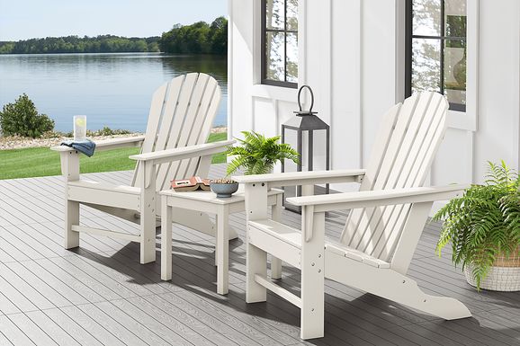 Addy White Outdoor Adirondack Chair, Set of 2