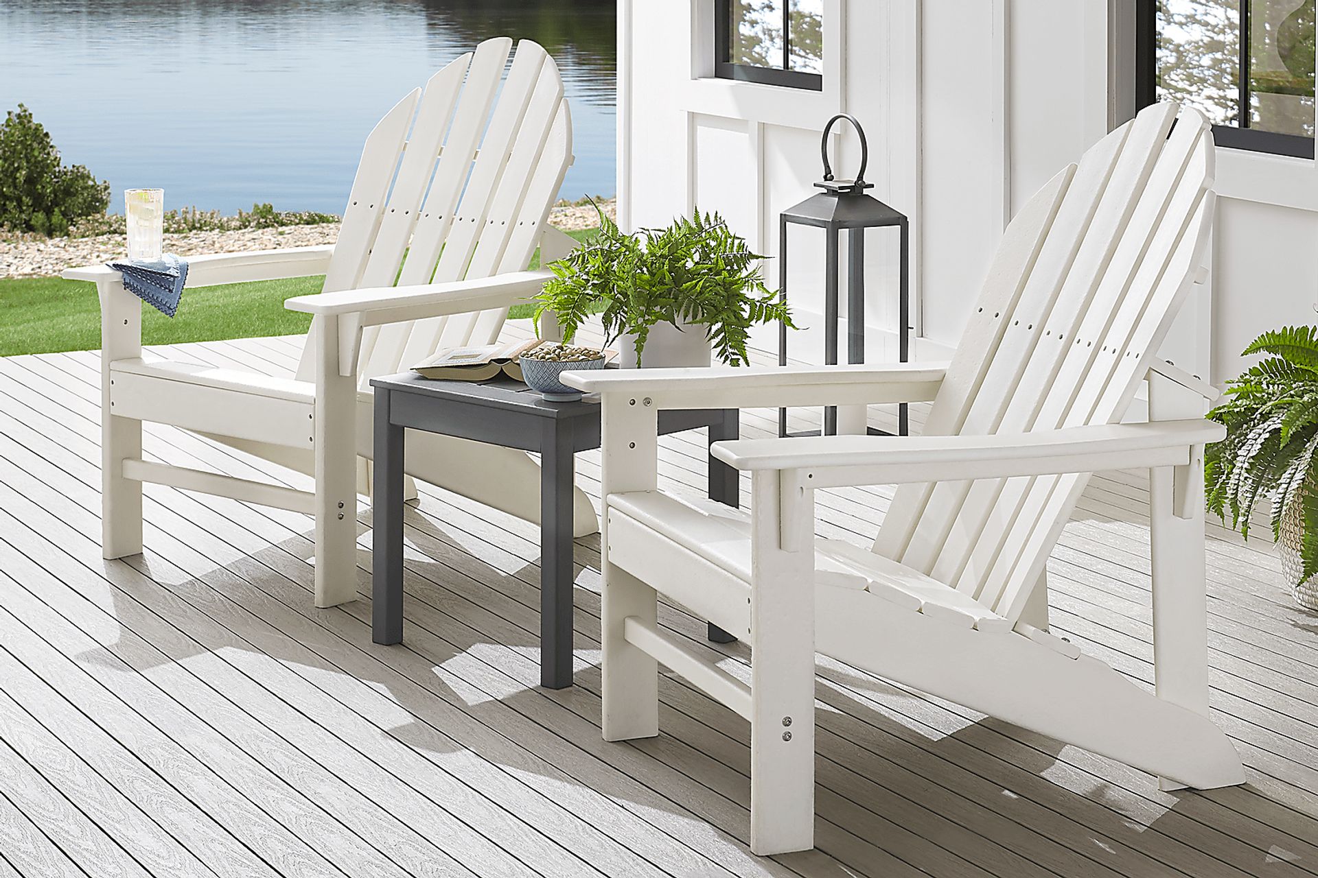 Addy White Outdoor Adirondack Chair, Set of 2 - Image 2