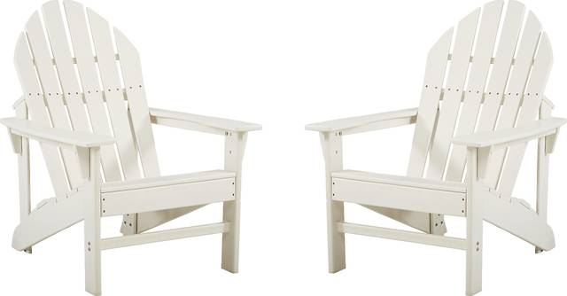 Addy White Outdoor Adirondack Chair, Set of 2 - Thumbnail - Image 1
