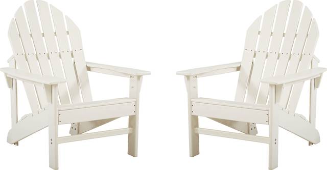 Addy White Outdoor Adirondack Chair, Set of 2 - Thumbnail - Image 1
