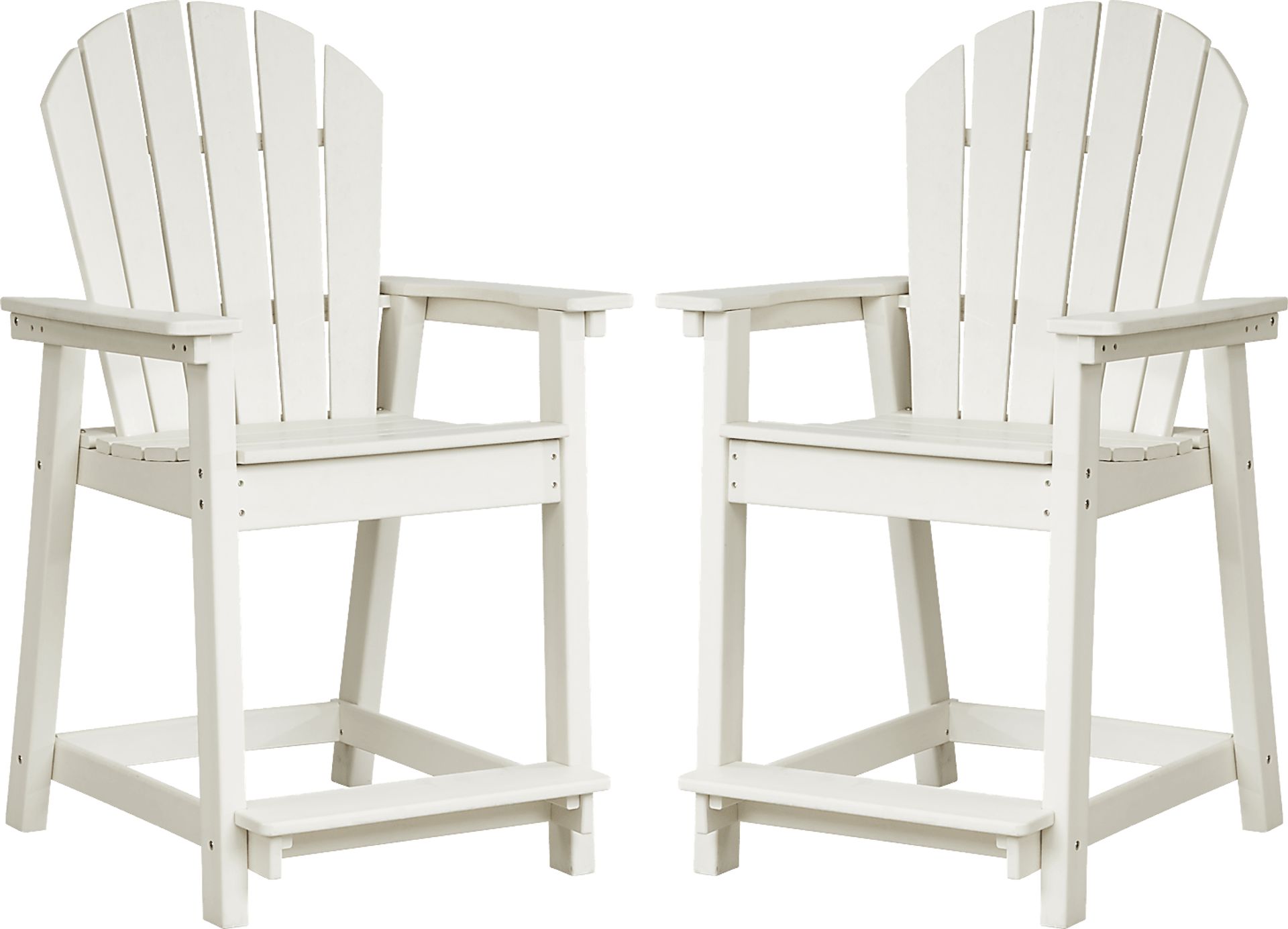 Addy White Outdoor Balcony Adirondack Stool, Set of 2 - Image 1