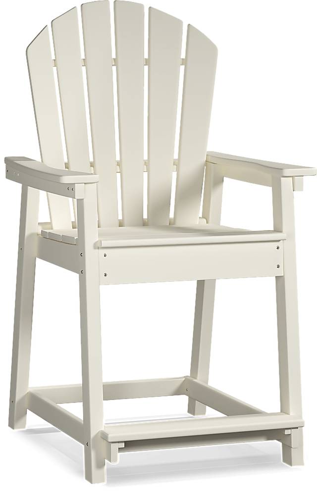 Addy White Outdoor Balcony Adirondack Stool - Thumbnail - Image 1