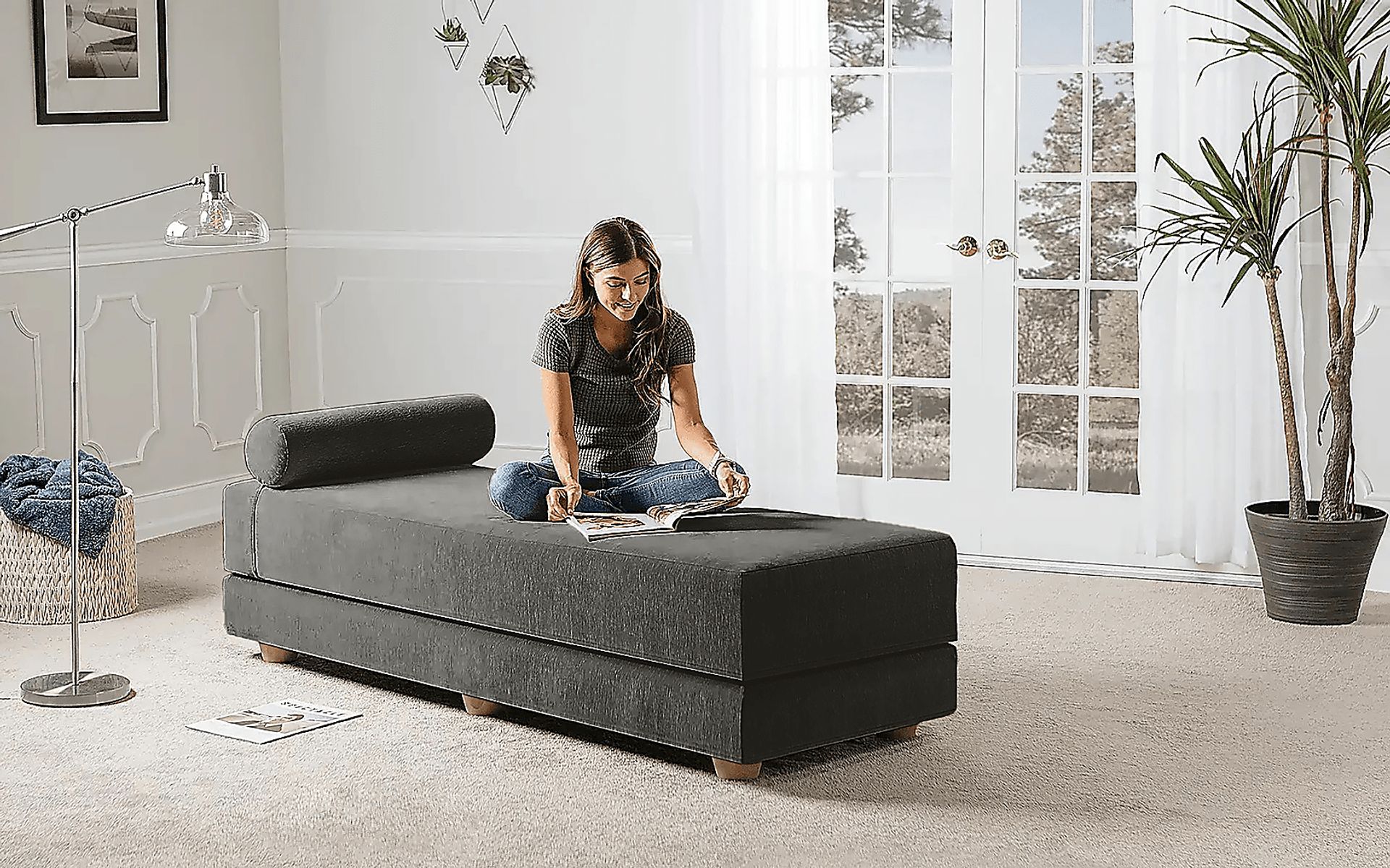 Adelaide Charcoal Queen Day Bed - Image 5
