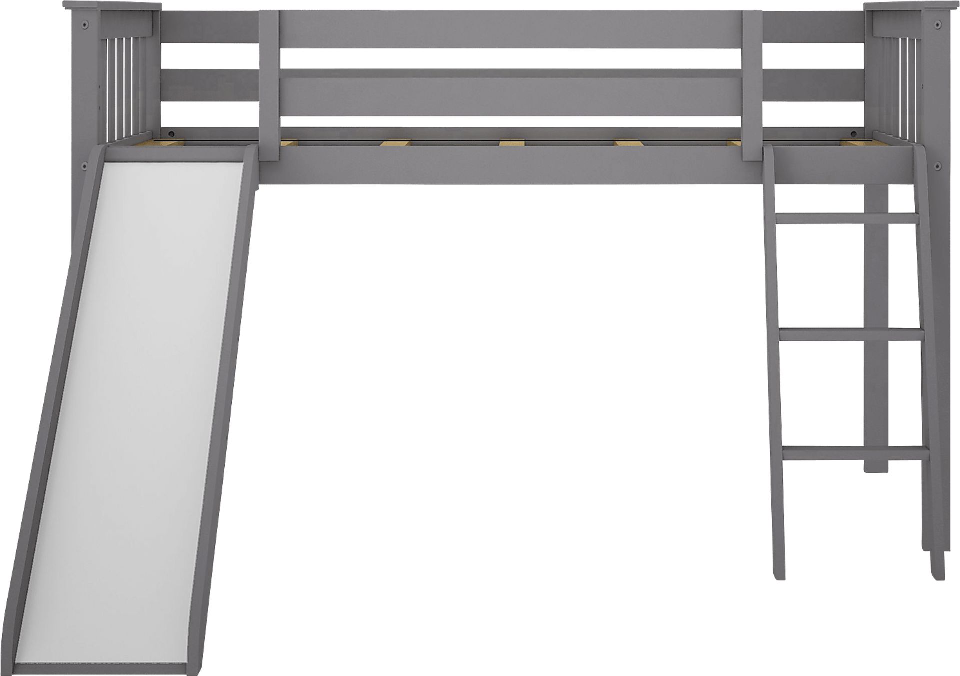 Kids Adeliza Gray Twin Low Loft Bed with Slide - Image 6