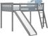 Kids Adeliza Gray Twin Low Loft Bed with Slide