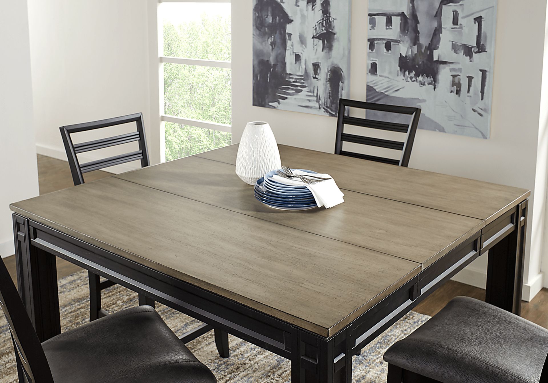 Adelson Black 5 Pc Counter Height Dining Room - Image 3