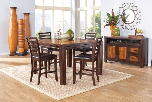 Adelson Chocolate 5 Pc Counter Height Dining Room - Thumbnail - Image 1